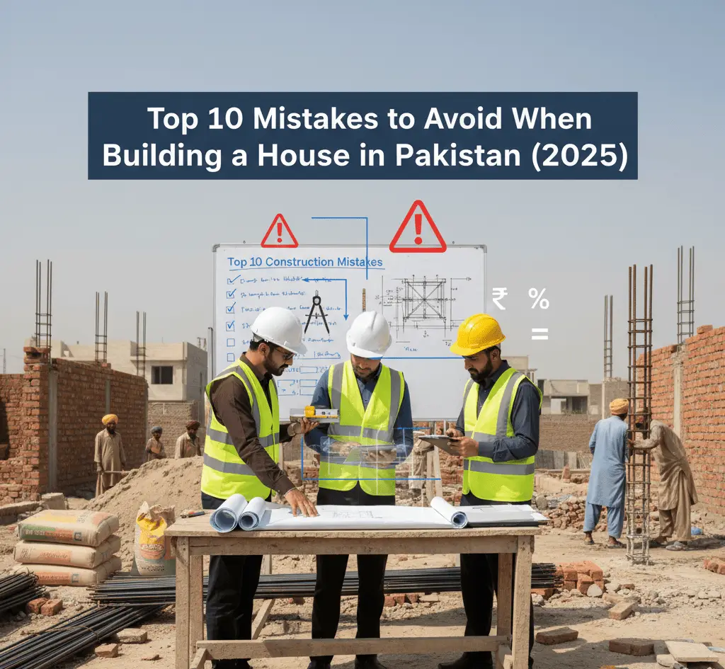 Top 10 Mistakes while construction of a House in Pakistan
