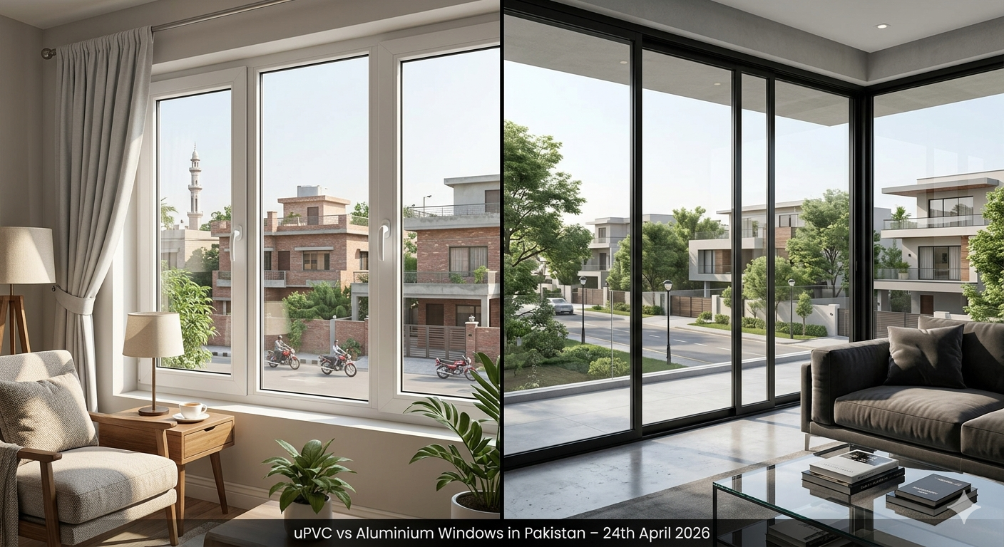 "Comparison between UPVC Windows and Aluminium Windows in Pakistan24th April 2026"