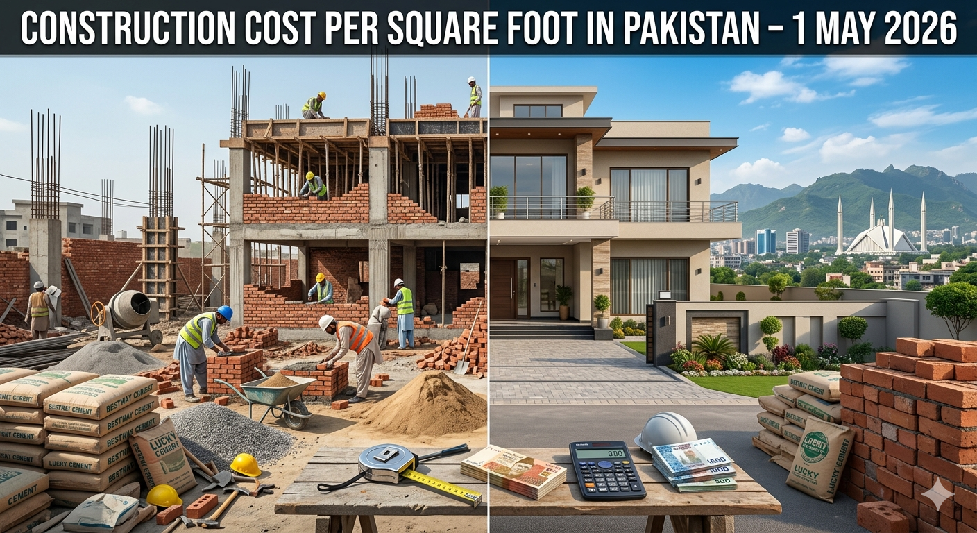"Construction Cost Per Square Foot in Pakistan 1 May 2026"