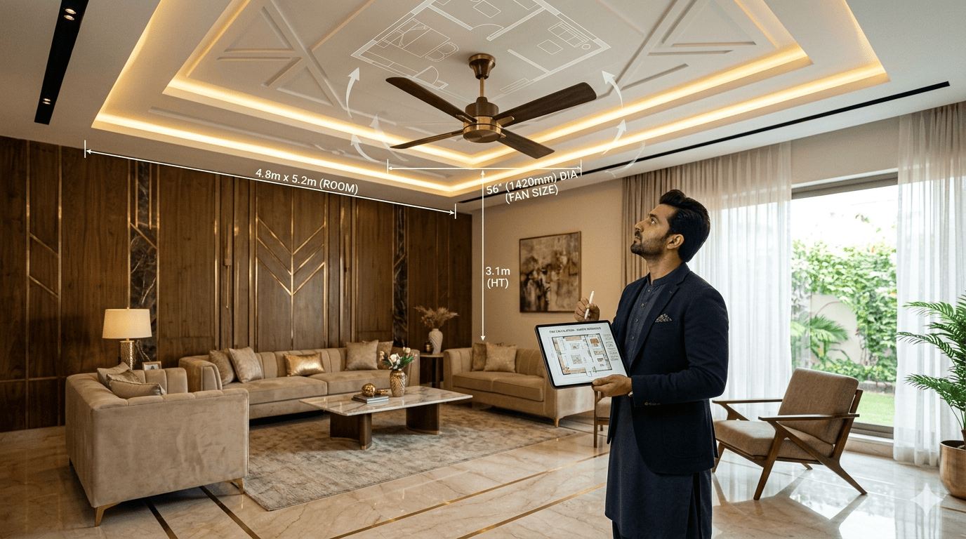 "How to Calculate Ceiling Fan for Luxury Inteiors in Pakistan 18th May 2026"