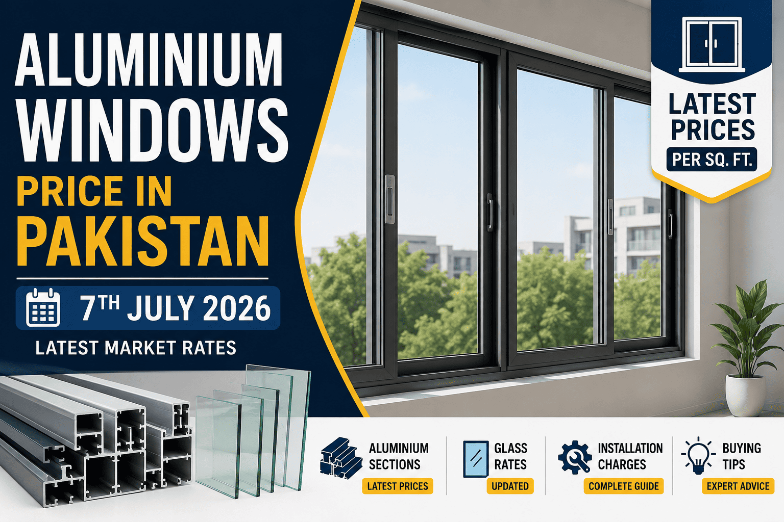 "Aluminium Windows Price in Pakistan 7th July 2026"