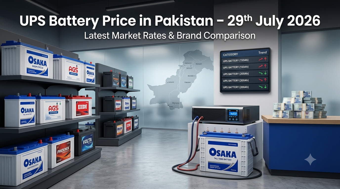 "UPS Battery Price in Pakistan 29th July 2026"