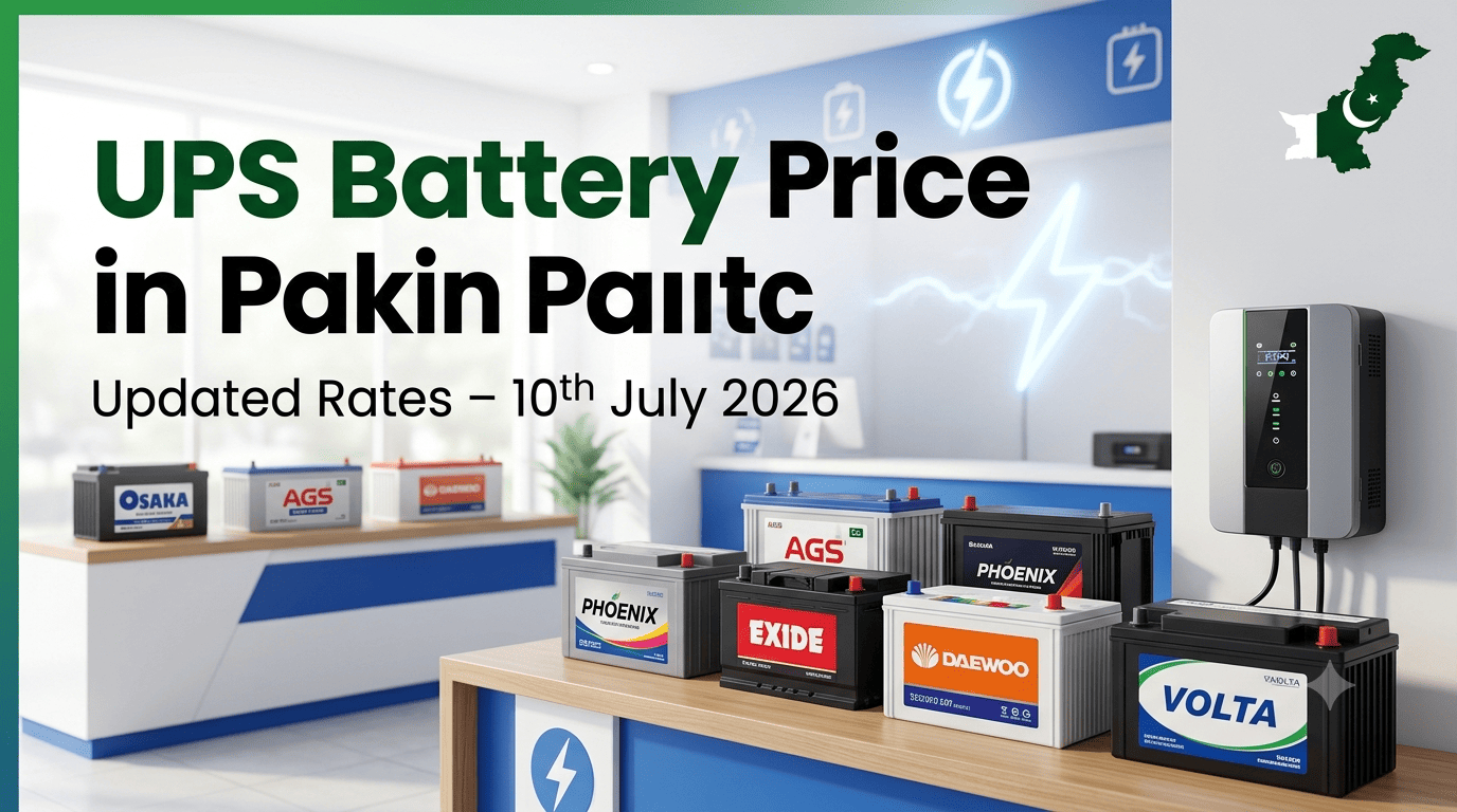 "UPS Battery Price in Pakistan 10th July 2026"
